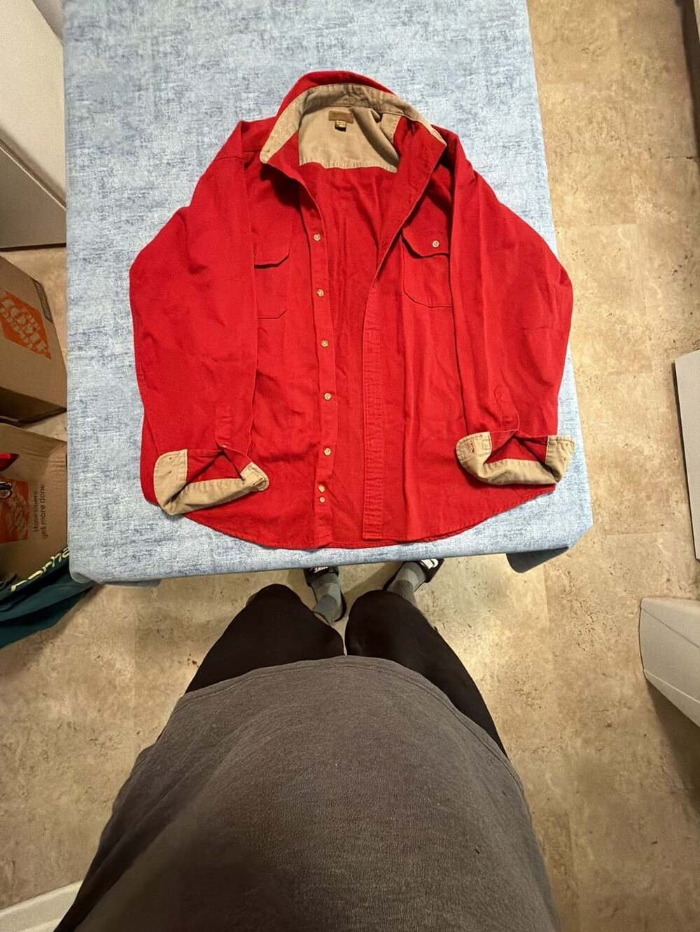 Faded Glory Red Garnet Cotton Long Sleeve Button Down Shirt XL